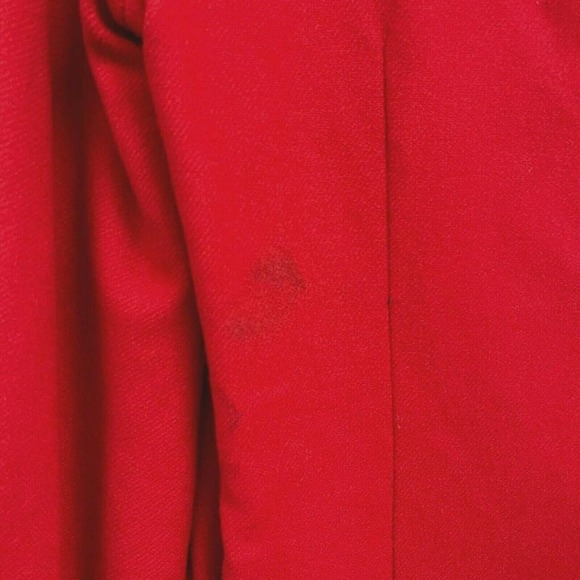 Vintage 60s Wool Red Mini Dress Embellished Disc Long Sleeve Mod GoGo Twiggy - Picture 12 of 12